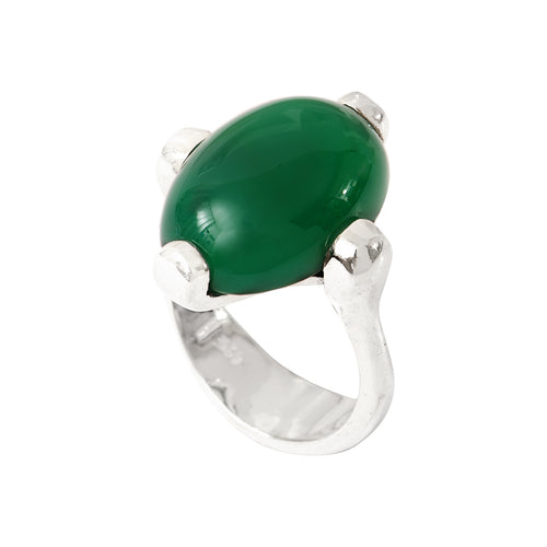 Grace Green Agate Cabochon Ring