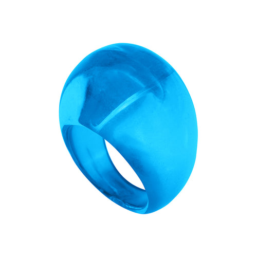 Bague Mina en Lucite bleue transparente