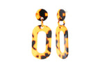 Tortoiseshell steel acetate earrings