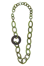 Seventies Long Necklace Acetate Green Black